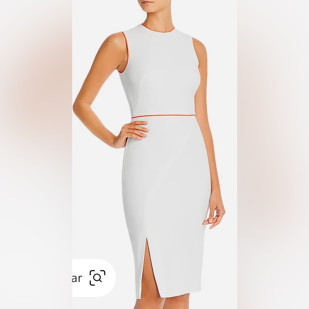 Black Halo white sheath dress 12